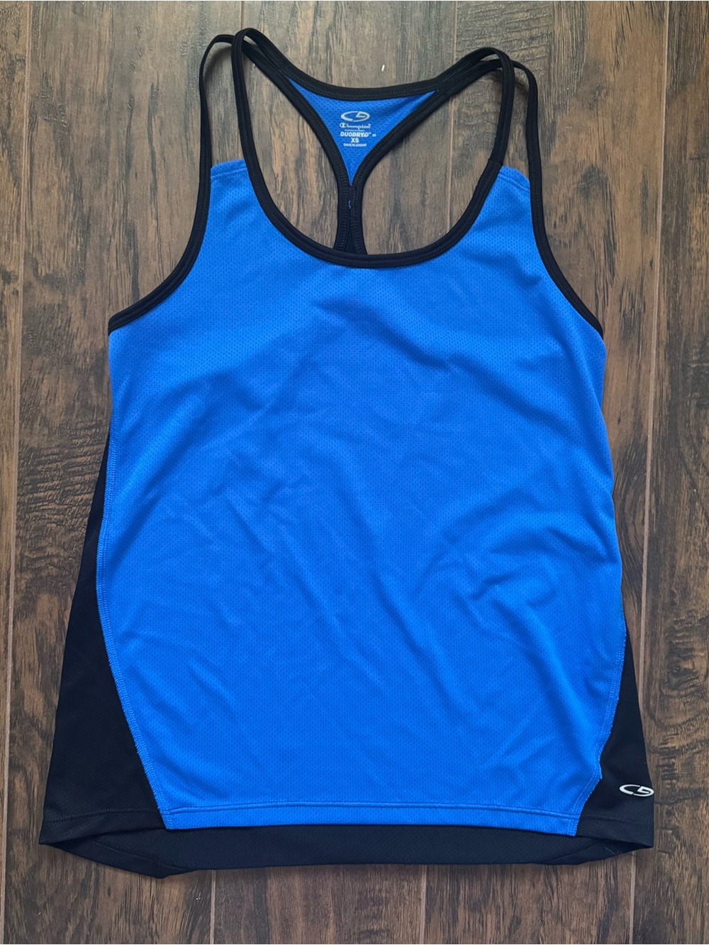 C9 by Champion XS Blue and Black Strappy Racerback Tank Top
